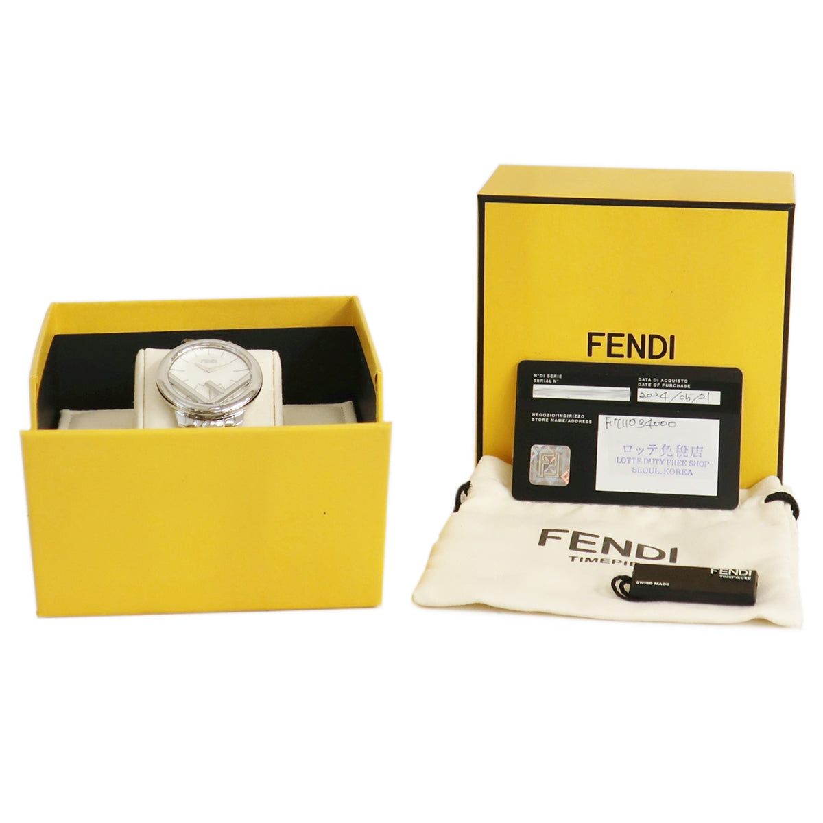 フェンディ FENDI エフ イズ フェンディ ラナウェイ 36MM F711034000 クオーツ レディース 未使用 白