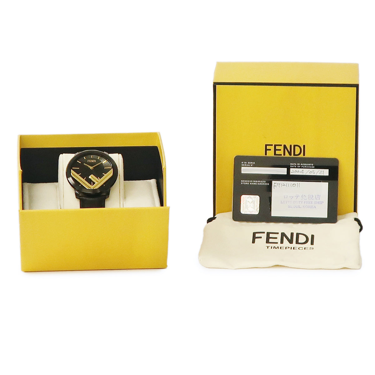 フェンディ FENDI エフ イズ フェンディ ラナウェイ 41MM F712111011 クオーツ メンズ 未使用 ブラック×ゴールド