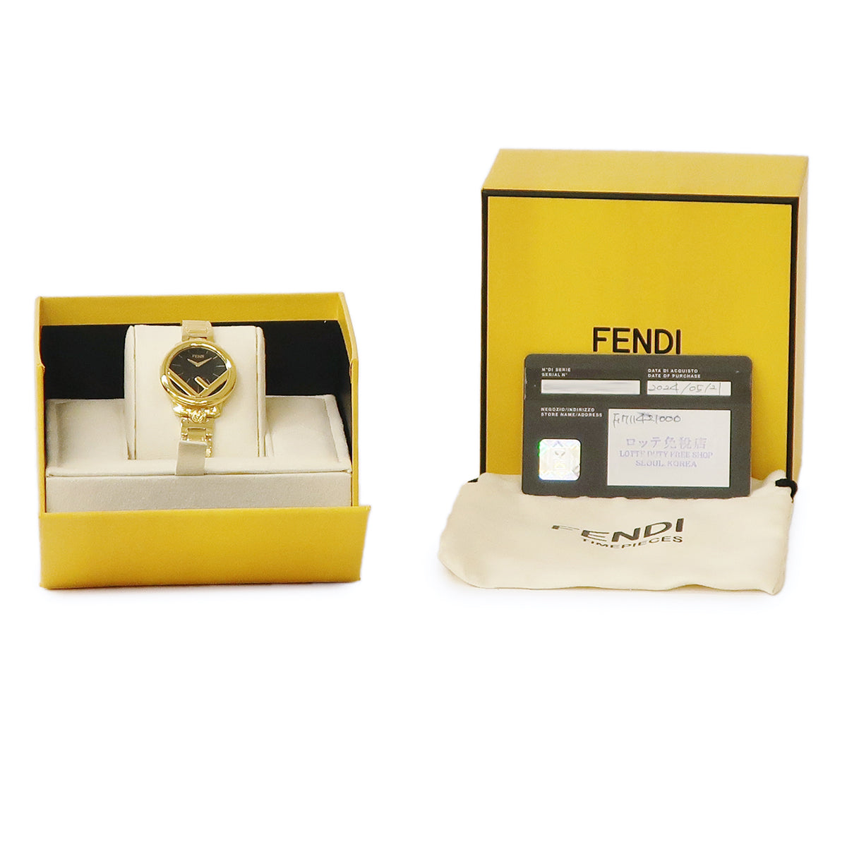 フェンディ FENDI エフ イズ フェンディ ラナウェイ 28MM F711421000 クオーツ レディース 未使用 ブラック×ゴールド