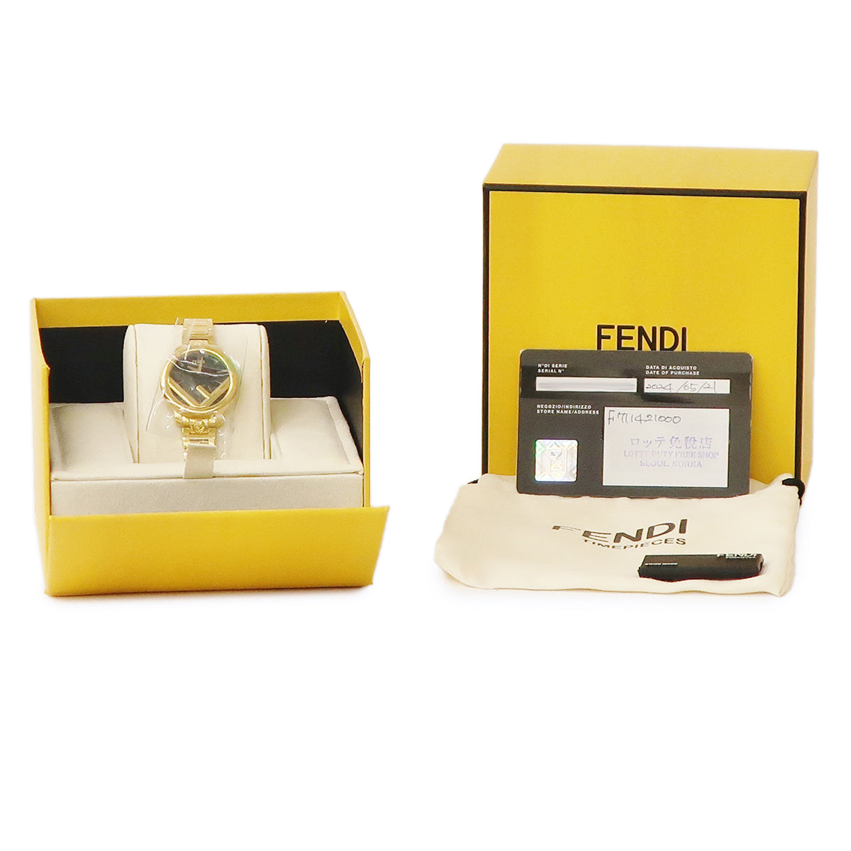 フェンディ FENDI エフ イズ フェンディ ラナウェイ 28MM F711421000 クオーツ レディース 未使用 ブラック×ゴールド