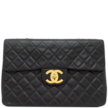 シャネル CHANEL デカマトラッセ A01094 ブラック ラムスキン ショルダーバッグ ゴールド金具 黒 フラップバッグ チェーンショルダー