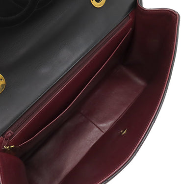 シャネル CHANEL デカマトラッセ A01094 ブラック ラムスキン ショルダーバッグ ゴールド金具 黒 フラップバッグ チェーンショルダー