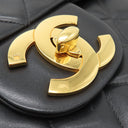 シャネル CHANEL デカマトラッセ A01094 ブラック ラムスキン ショルダーバッグ ゴールド金具 黒 フラップバッグ チェーンショルダー
