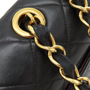 シャネル CHANEL デカマトラッセ A01094 ブラック ラムスキン ショルダーバッグ ゴールド金具 黒 フラップバッグ チェーンショルダー