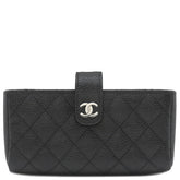 シャネル CHANEL マトラッセ ミニ A48227 ブラック キャビアスキン ポーチ シルバー金具 黒 コインケース カード入れ