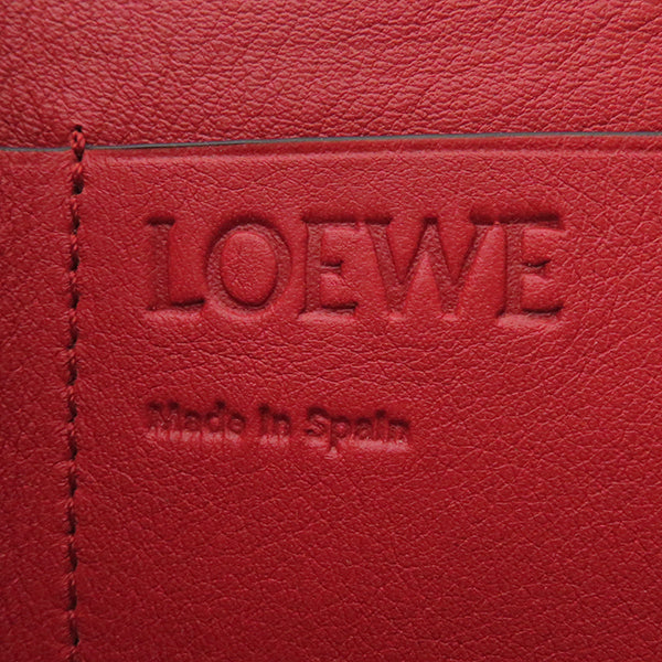 ロエベ LOEWE トライフォールド ウォレット ポピーピンク ソフトグレインレザー 三つ折り財布 シルバー金具 コンパクトウォレット