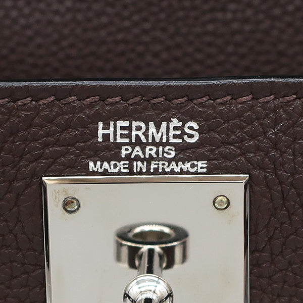 エルメス HERMES ケリー28 内縫い ショコラ トリヨンクレマンス 2WAYバッグ シルバー金具 茶 ショルダー