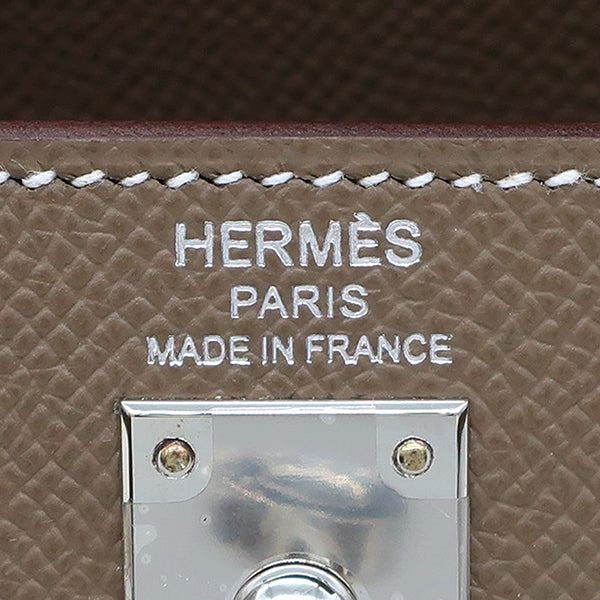 エルメス HERMES ケリー25 外縫い エトゥープ ヴォーエプソン 2WAYバッグ シルバー金具 新品 未使用 グレージュ ショルダー