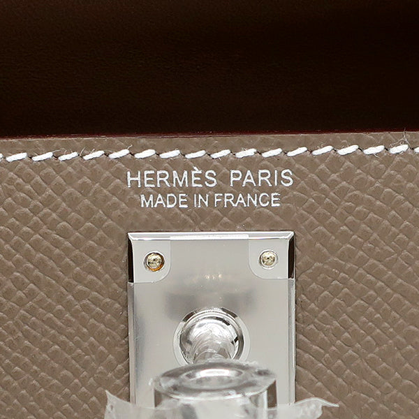 エルメス HERMES ミニケリードゥ 外縫い エトゥープ ヴォーエプソン 2WAYバッグ シルバー金具 新品 未使用 グレージュ