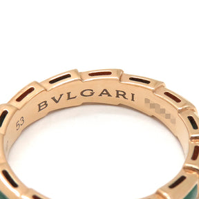 ブルガリ BVLGARI セルペンティ ヴァイパー ダイヤリング ピンクゴールド K18PG ダイヤモンド マラカイト #53(JP13) リング 指輪