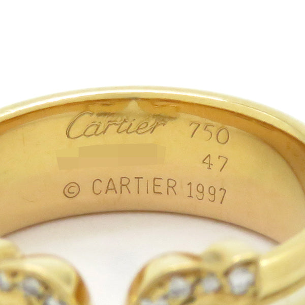 カルティエ Cartier 2Cリング イエローゴールドXピンクゴールドXホワイトゴールド K18PG K18YG K18WG ダイヤモンド #47(JP7) リング 指輪 スリーカラー 750 18K 18金 7号