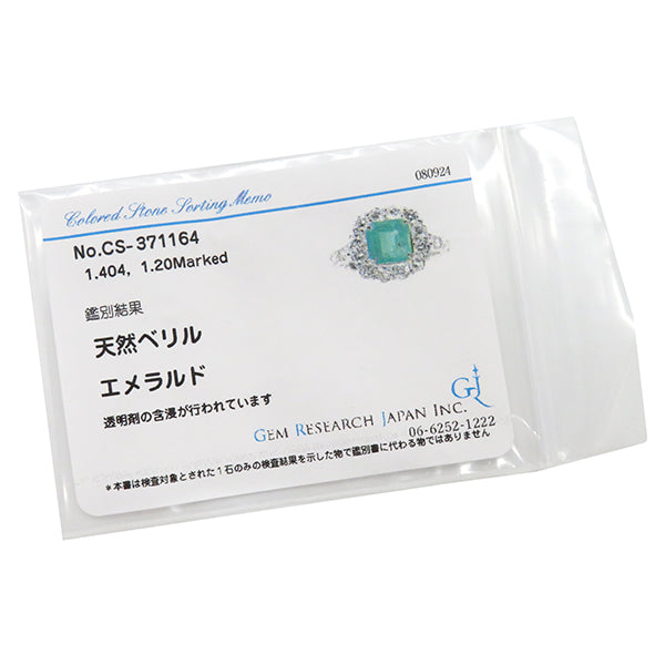 ノンブランド NON BRAND エメラルド ダイヤリング プラチナシルバー Pt950 エメラルド ダイヤモンド リング 指輪 12号