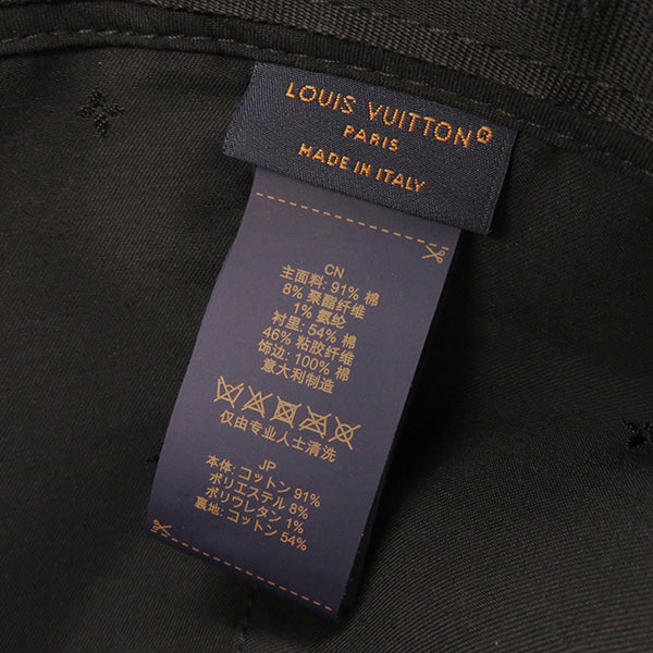 ルイヴィトン LOUIS VUITTON ダミエ デニム 3D M7534L ブルー コットン 14039 キャップ ゴールド金具 24SS