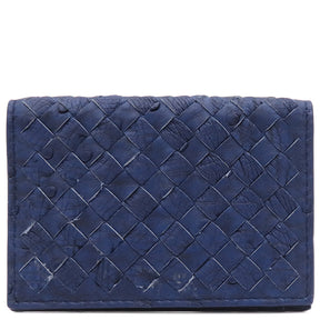 ボッテガヴェネタ BOTTEGA VENETA フラップ 464902 ブルー レザー カードケース 青