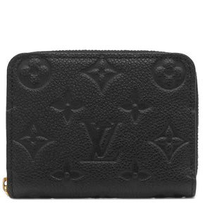 ルイヴィトン LOUIS VUITTON ジッピー コイン パース M60574 ブラック モノグラムアンプラント 二つ折り財布 ゴールド金具 小銭入れ コインケース 黒