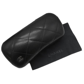 シャネル CHANEL ティアドロップ 59□13 5206A c.501/4R ブラック プラスチック サングラス シルバー金具 黒