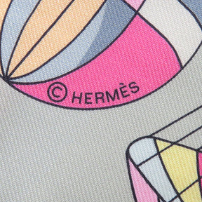 エルメス HERMES ツイリー モーヴ×ジョーヌ×ヴェール シルク スカーフ 【LES FOLIES DU CIEL/大空の狂気】