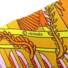 エルメス HERMES ツイリー オレンジ×ジョーヌ×ローズ シルク スカーフ 新品 未使用【ANIMAPOLIS/アニマポリス】