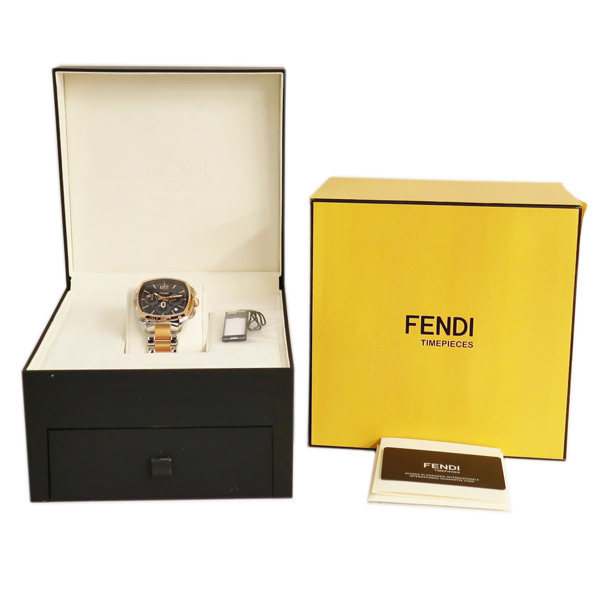 フェンディ FENDI メメント クロノグラフ 22400L クオーツ メンズ コンビ デイト クロノグラフ