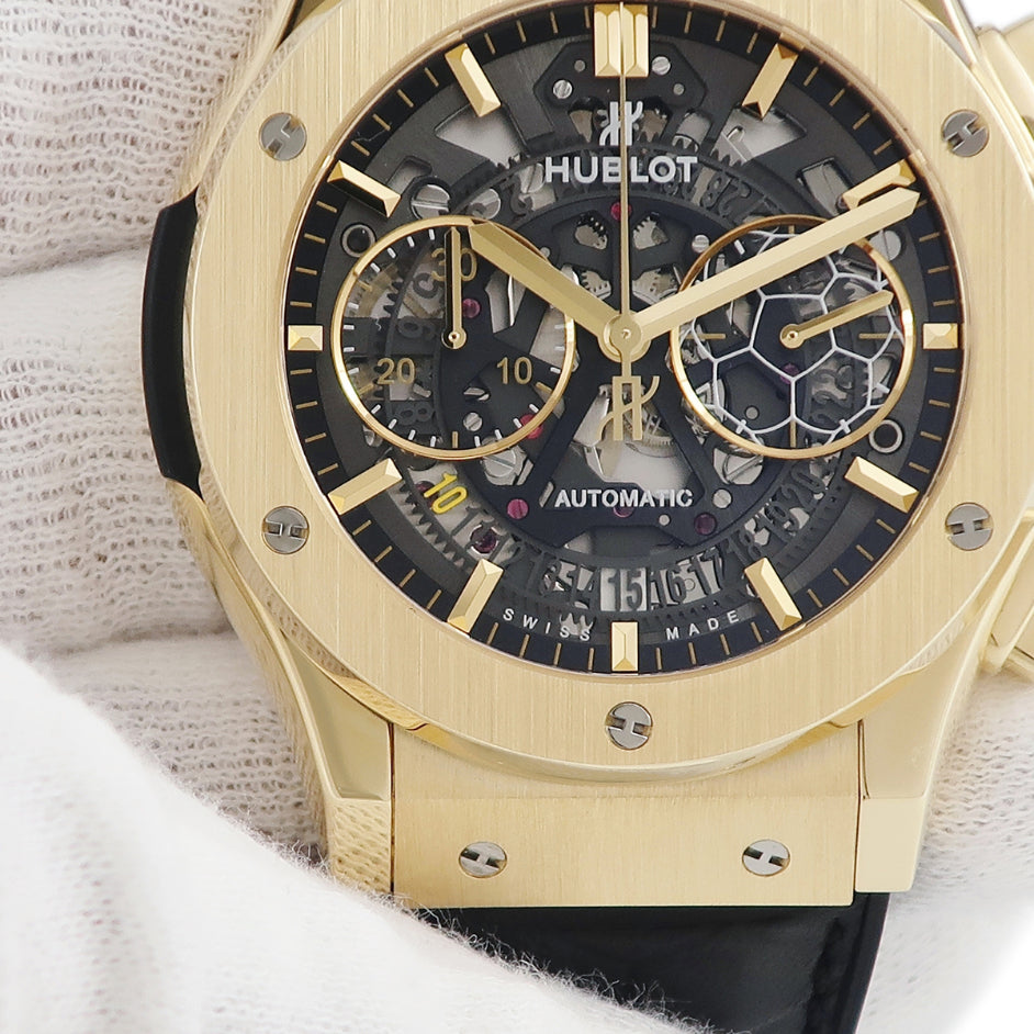 ウブロ HUBLOT クラシックフュージョン アエロフュージョン ペレ 525.VX.0179.VR.PEL14 自動巻き メンズ K18YG クロノ