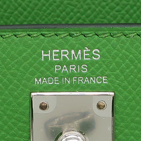 エルメス HERMES ケリー25 外縫い ヴェールユッカ ヴォーエプソン 2WAYバッグ シルバー金具 新品 未使用 緑 ショルダー