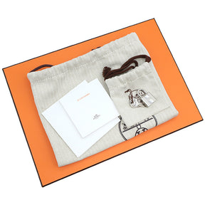 エルメス HERMES ピコタンロックミクロ ラッキーデイジー チャイ×ローズ スイフト ハンドバッグ シルバー金具 新品 未使用 茶