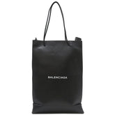 バレンシアガ BALENCIAGA ノースサウス ショッピングバッグ M 482545 ブラック レザー トートバッグ シルバー金具 黒 ハンドバック