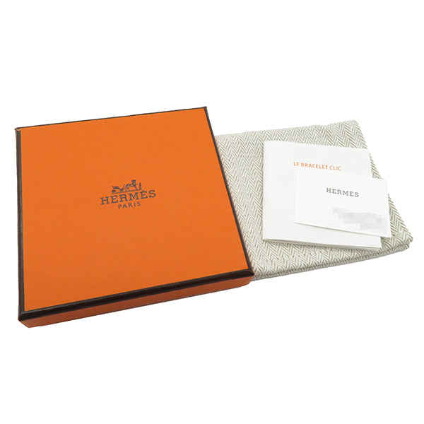 エルメス HERMES クリックH PM マロングラッセXシルバー メタル エナメル ブレスレット シルバー金具 Hブレス