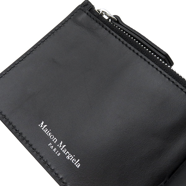 メゾン マルタン マルジェラ MAISON MARTIN MARGIELA マネークリップ付き  SA1UI0018 ブラック レザー 二つ折り財布 シルバー金具 黒 コンパクト財布 札入れ