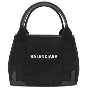 バレンシアガ BALENCIAGA NAVY カバス XS 3903462HH3N1000 ブラック キャンバス レザー 2WAYバッグ シルバー金具 黒