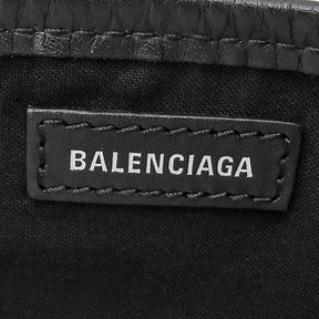 バレンシアガ BALENCIAGA NAVY カバス XS 3903462HH3N1000 ブラック キャンバス レザー 2WAYバッグ シルバー金具 黒