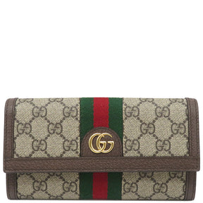 グッチ GUCCI GG コンチネンタルウォレット 523153 GGスプリーム GGスプリームキャンバス レザー 長財布 ゴールド金具 茶 ベージュ