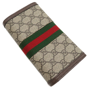 グッチ GUCCI GG コンチネンタルウォレット 523153 GGスプリーム GGスプリームキャンバス レザー 長財布 ゴールド金具 茶 ベージュ