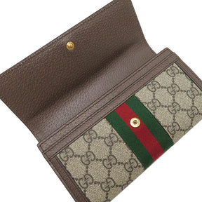 グッチ GUCCI GG コンチネンタルウォレット 523153 GGスプリーム GGスプリームキャンバス レザー 長財布 ゴールド金具 茶 ベージュ