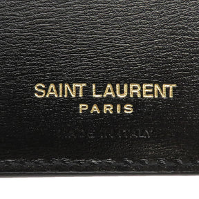 サンローラン SAINT LAURENT ビルクリップ ウォレット 607738 ブラック レザー 二つ折り財布 ゴールド金具 黒 札入れ マネークリップ付き