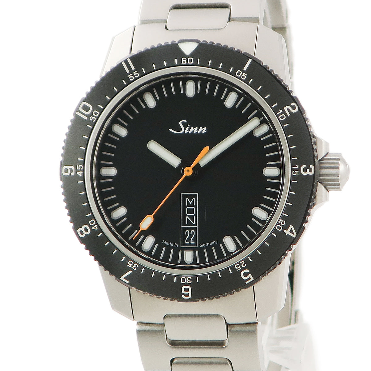 ジン SINN インストゥルメントウォッチ 105.ST.SA.M 自動巻き メンズ デイデイト 黒 バー シースルーバック