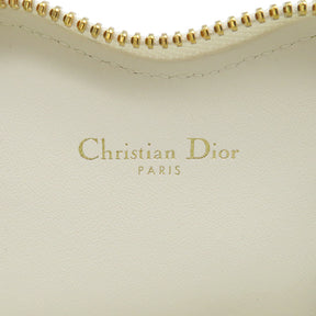 クリスチャン・ディオール Christian Dior ハートモチーフ チェーン付きポーチ ホワイト系 レザー ショルダーバッグ ゴールド金具 白