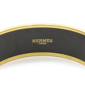 エルメス HERMES エマイユGM COUP DE FOUET オレンジXマルチカラー GP 七宝焼き バングル ゴールド金具