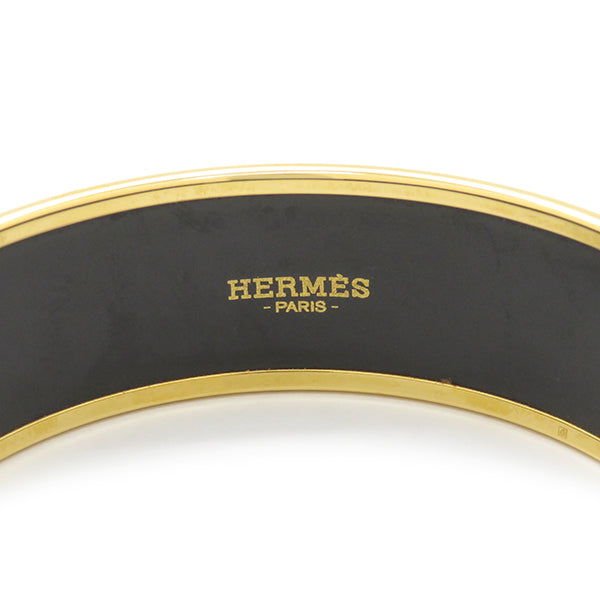 エルメス HERMES エマイユGM COUP DE FOUET オレンジXマルチカラー GP 七宝焼き バングル ゴールド