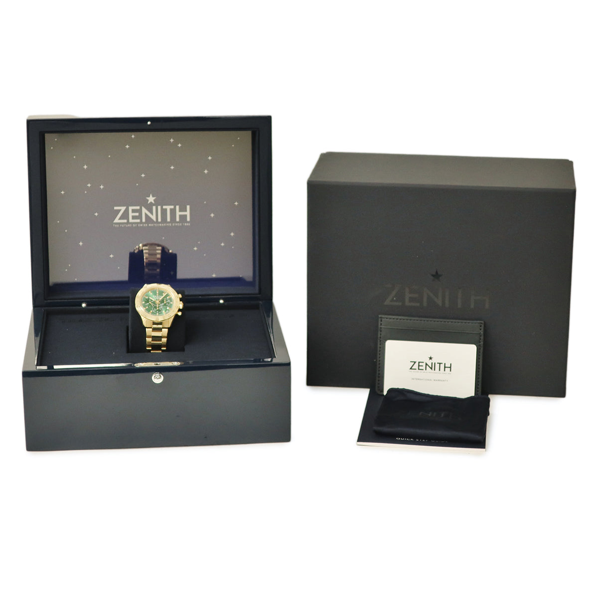 ゼニス ZENITH クロノマスタースポーツ ヨシダスペシャル 30.3100.3600/56.M3100 自動巻き メンズ K18YG無垢 グリーン 緑