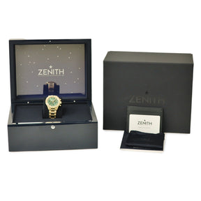 ゼニス ZENITH クロノマスタースポーツ ヨシダスペシャル 30.3100.3600/56.M3100 自動巻き メンズ K18YG無垢 グリーン 緑