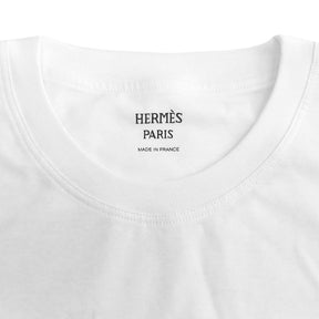 エルメス HERMES 刺繍 ポケット ホワイト コットン 13196 半袖Ｔシャツ 白