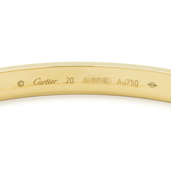 カルティエ Cartier LOVE ラブブレス B6067520 イエローゴールド K18YG #20 ブレスレット 750 18K 18金 バングル