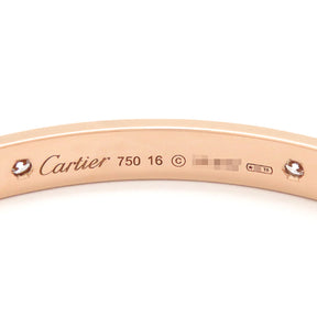 カルティエ Cartier LOVE ラブブレス ハーフダイヤ 4Pダイヤ B6069916 ピンクゴールド K18PG ダイヤモンド #16 ブレスレット 750PG 18K 18金