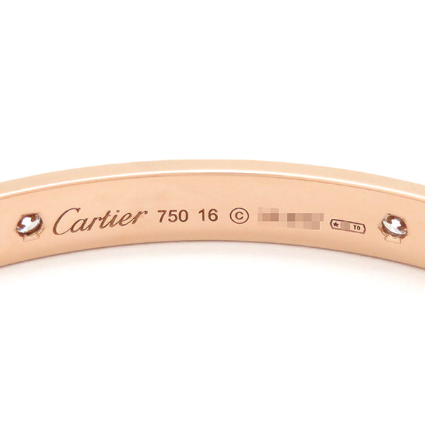 カルティエ Cartier LOVE ラブブレス ハーフダイヤ 4Pダイヤ B6069916 ピンクゴールド K18PG ダイヤモンド #16 ブレスレット 750PG 18K 18金