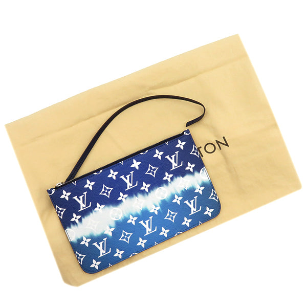 ルイヴィトン LOUIS VUITTON ネヴァーフルMM M45128 ブルー×ホワイト モノグラムキャンバス トートバッグ シルバー金具 青