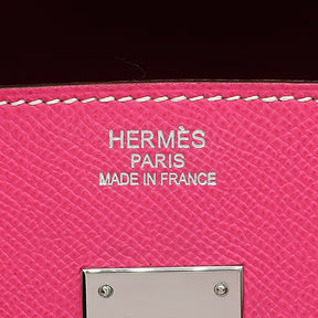 エルメス HERMES キャンディ バーキン 35 ローズディリアン×ルビー ヴォーエプソン ハンドバッグ シルバー金具 バイカラー