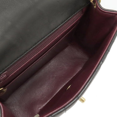 シャネル CHANEL マドモアゼル ミニ ブラック ラムスキン ショルダーバッグ ゴールド金具 チェーンショルダー ココマーク ヴィンテージ 黒