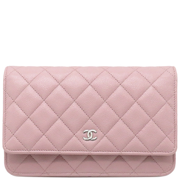 シャネル CHANEL マトラッセ チェーンウォレット AP0250 ピンク キャビアスキン チェーンウォレット シルバー金具