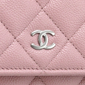 シャネル CHANEL マトラッセ チェーンウォレット AP0250 ピンク キャビアスキン チェーンウォレット シルバー金具